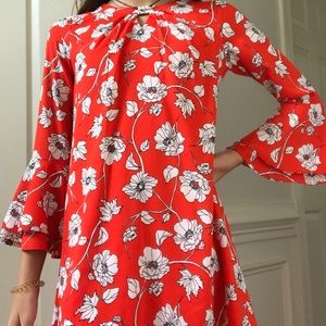 GB Girls Orange-Red Flowy Dress